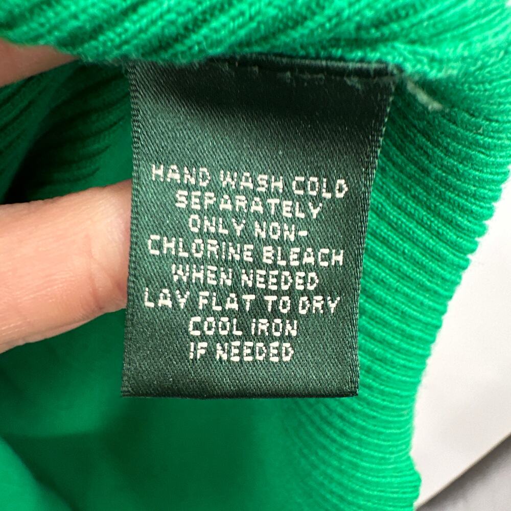 LAUREN RALPH LAUREN Green Knit Turtleneck Sweater // M - Picture 5 of 7